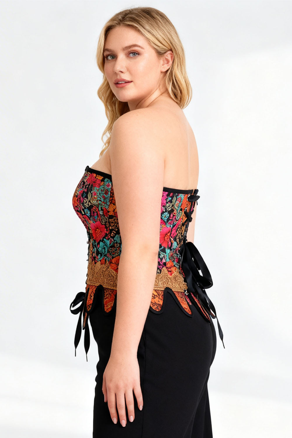 Vibrant Floral Rosel Overbust Corset