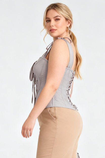 Dove Grey Shunelle Overbust Corset