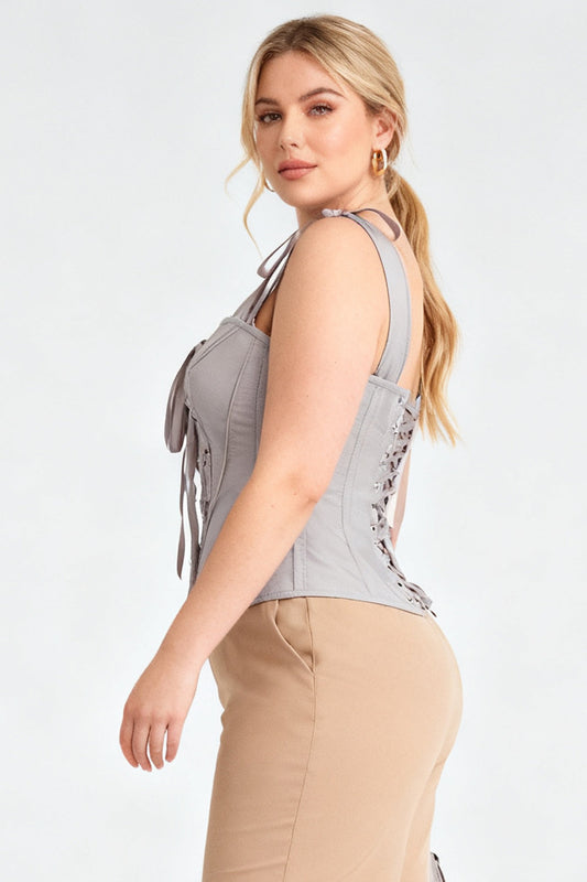 Dove Grey Shunelle Overbust Corset