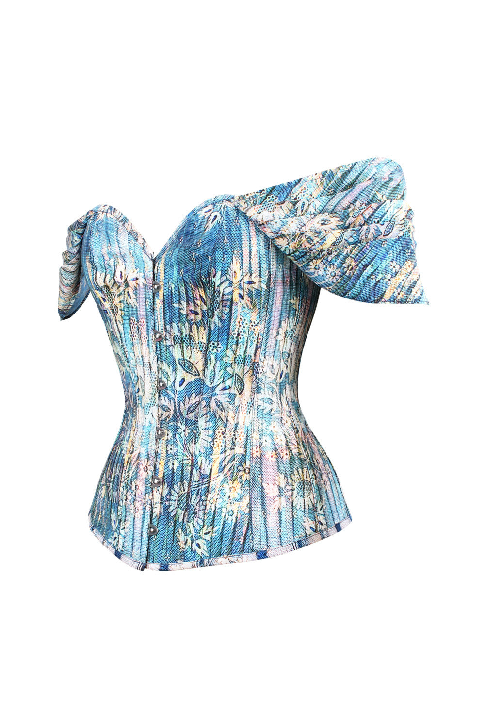 Azure Botanical Yusra Off-Shoulder Overbust Corset