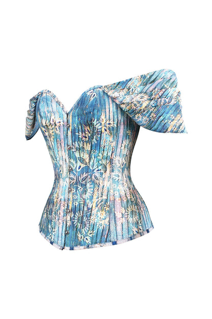 Azure Botanical Yusra Off-Shoulder Overbust Corset