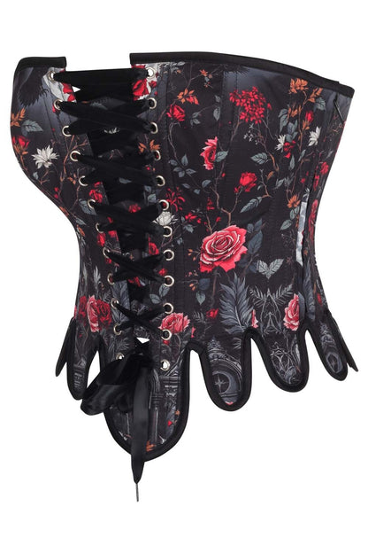 Black Rose & Skull Rosel Overbust Corset