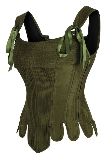 Kaelene Olive Green Victorian Overbust Corset
