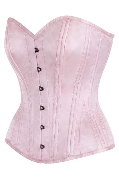 Jewelyn Blush Pink Satin Overbust Corset