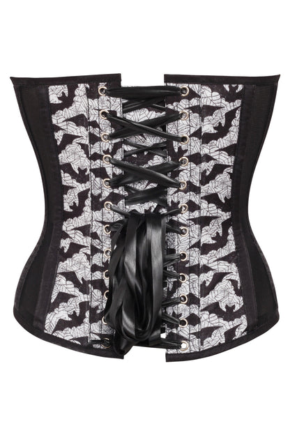 Black & White Haeley Overbust Corset
