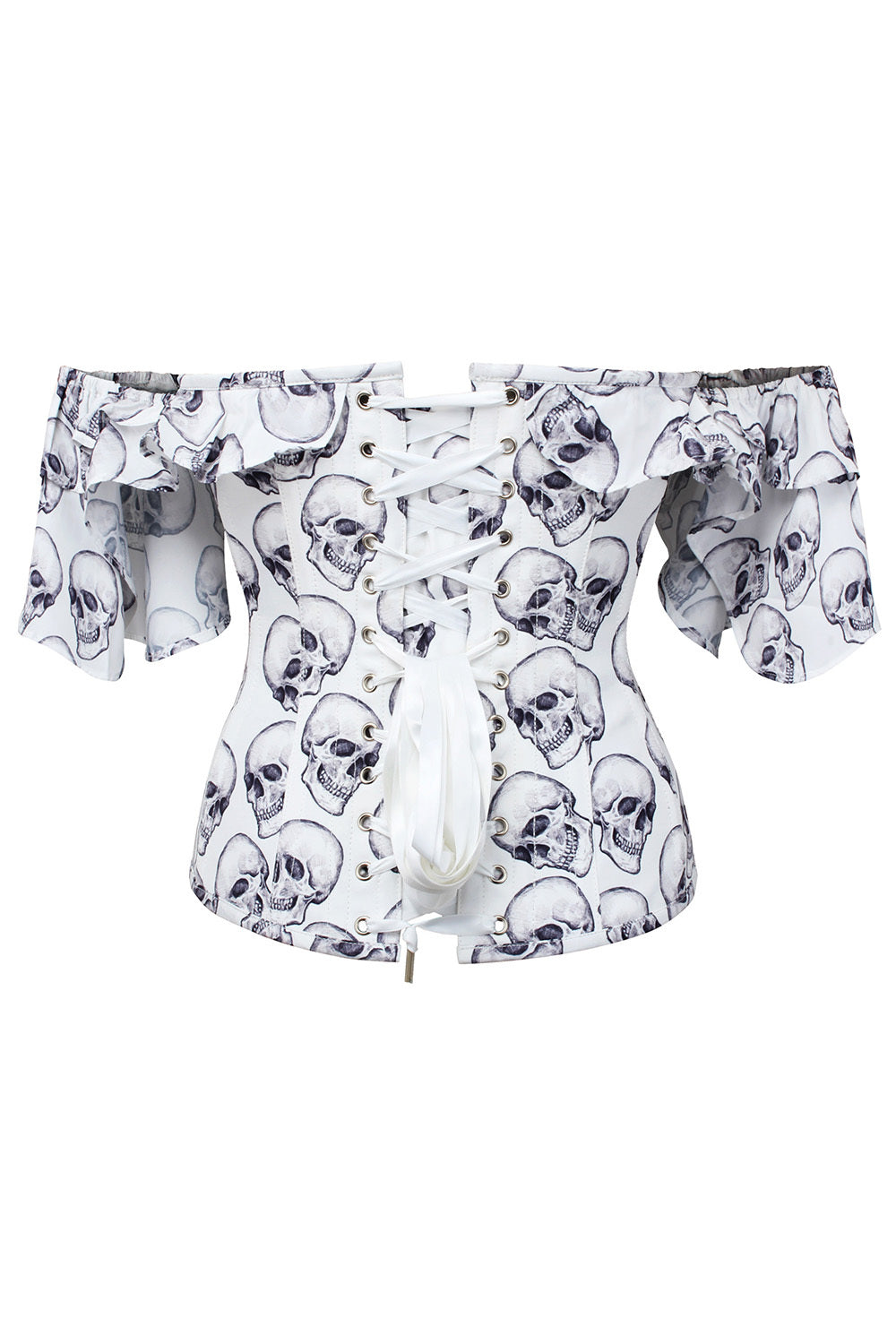 White Skull Dawnn Off Shoulder Overbust Corset