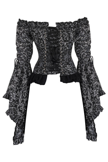 Silver Yumiko Rococo Overbust Off Shoulder Corset