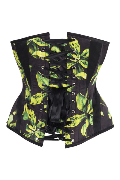 Botanical Black Green Ronae Overbust Corset