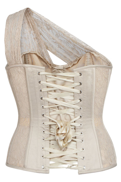 Champagne Zelene Overbust Lace Overlay Corset