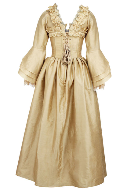 Champagne Gold Immortelle Rococo Corset Dress