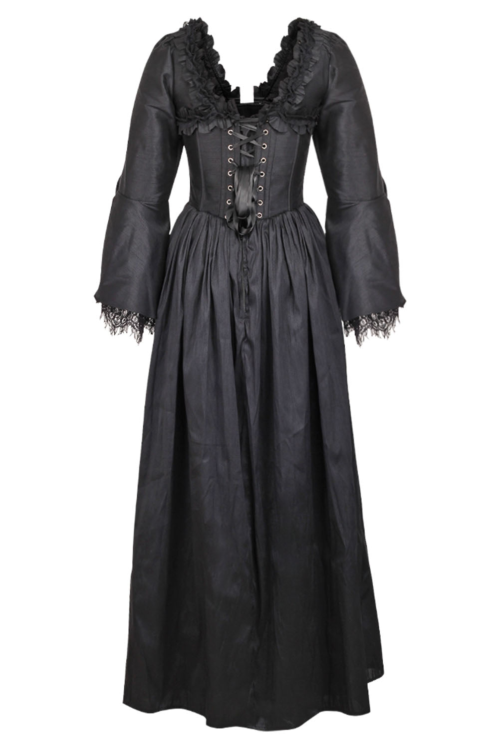 Midnight Black Immortelle Rococo Corset Dress