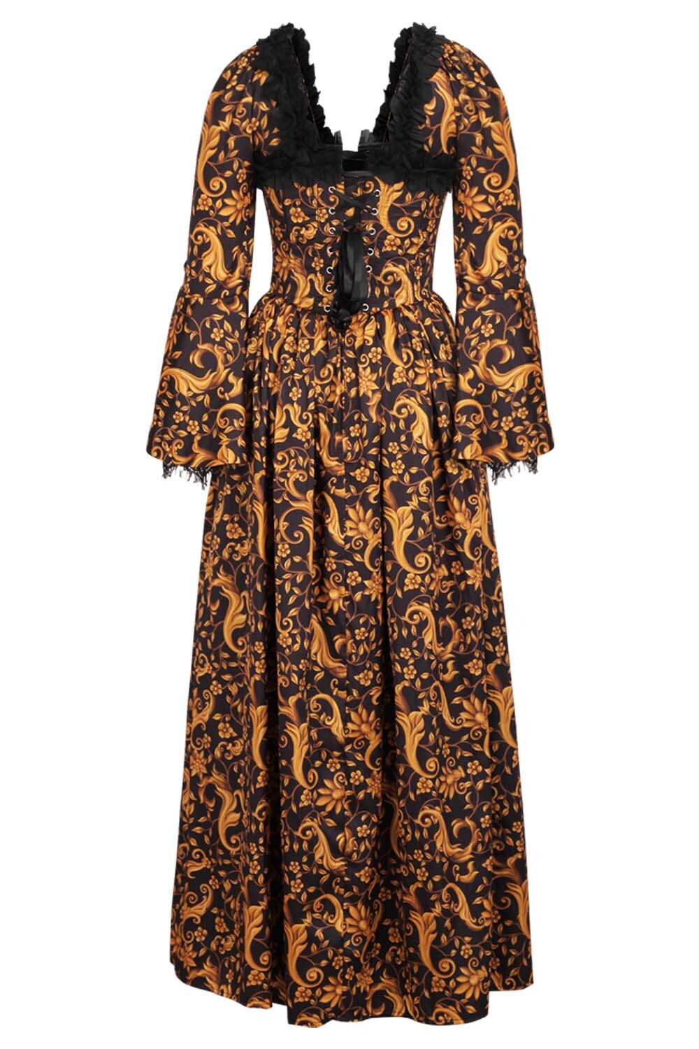 Golden Baroque Immortelle Rococo Corset Dress