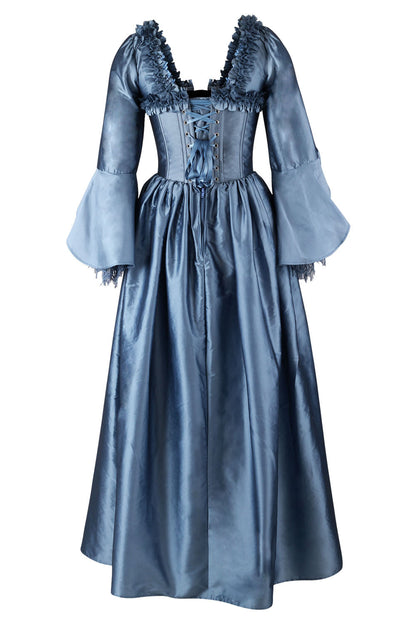 Dusty Blue Immortelle Rococo Corset Dress