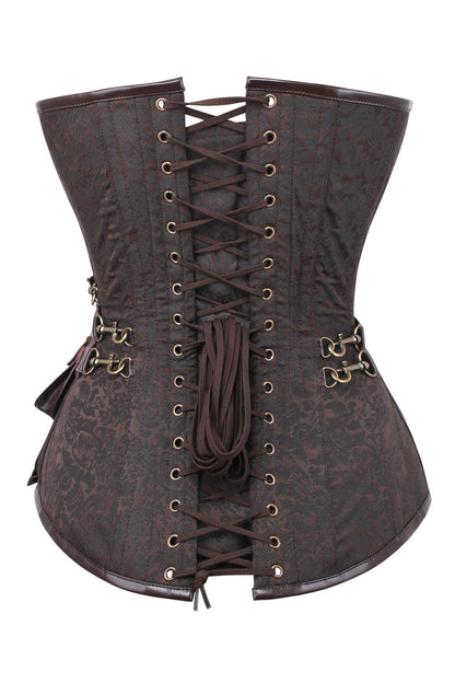 Brown Cheray Steampunk Overbust Corset