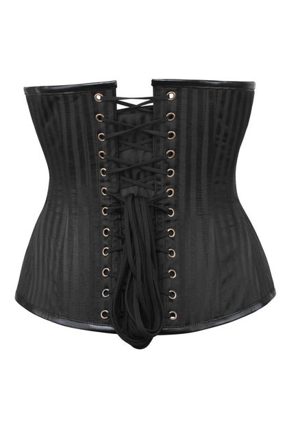 Midnight Black Dannee Underbust Embroidered Corset