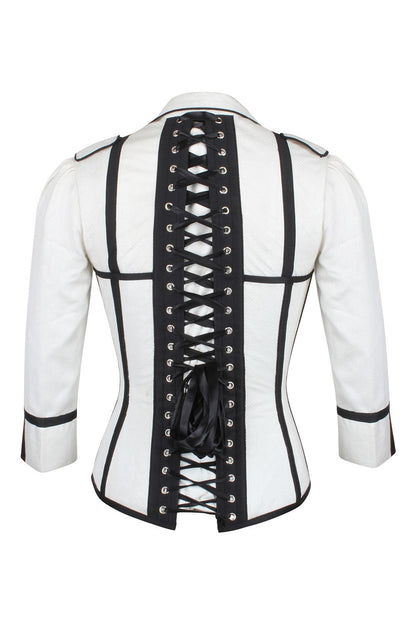 Ivory Tandra Steampunk Double Breasted Corset Jacket