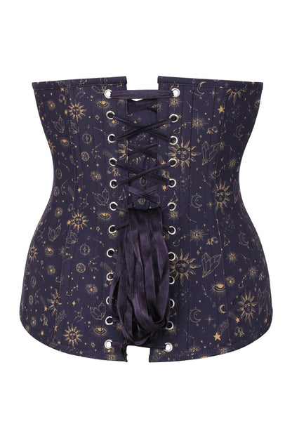 Midnight Celestial Jolissa Digital Print Underbust Corset