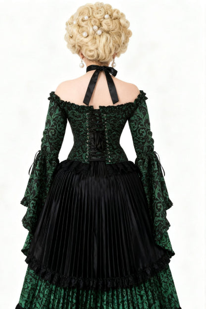 Emerald Black Yumiko Rococo Overbust Off Shoulder Corset