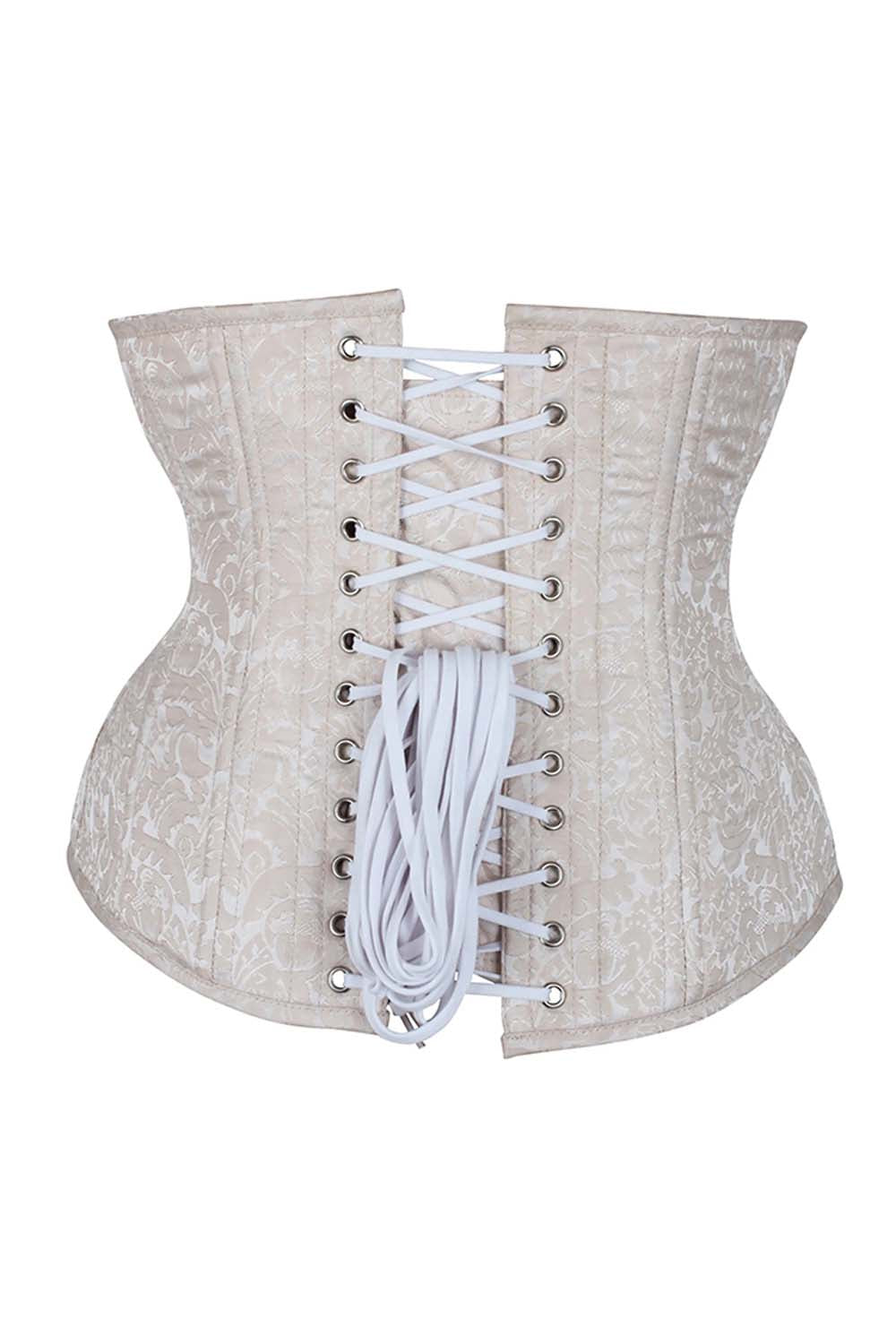 Dannee Ivory Brocade Overbust Waist Training Corset