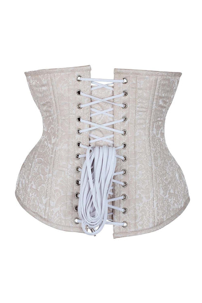 Dannee Ivory Brocade Overbust Waist Training Corset