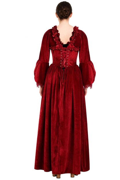 Maroon Immortelle Rococo Corset Dress