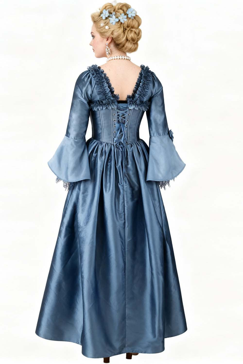 Dusty Blue Immortelle Rococo Corset Dress