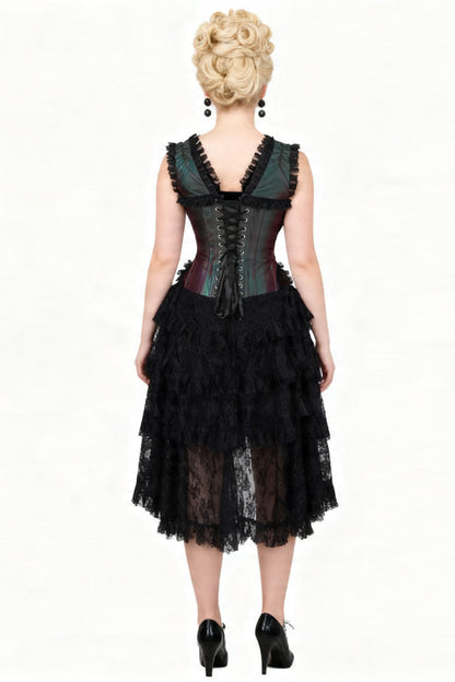 Emerald Burgundy Anastasia Rococo Corset Dress