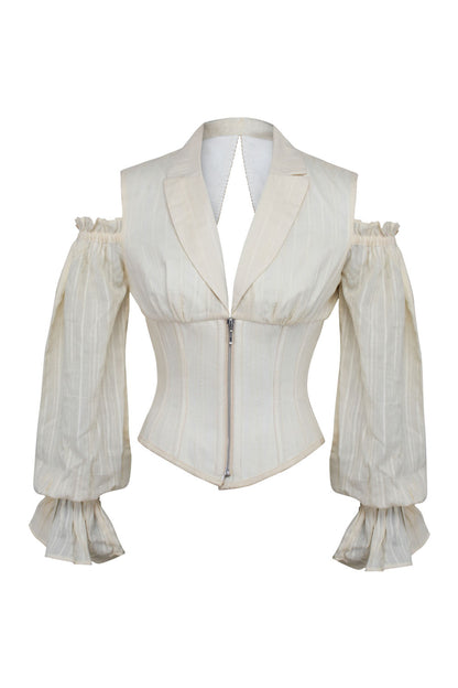 Ivory Ivy Cold Shoulder Underbust Cotton Corset