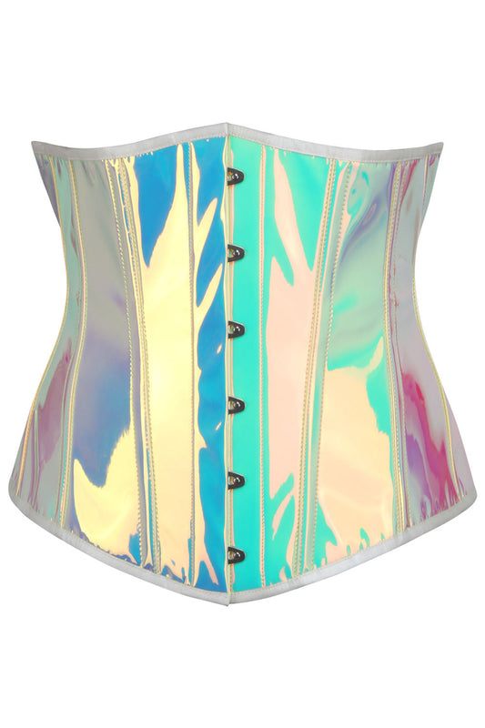 Rainbow Holographic Jolissa Underbust Corset