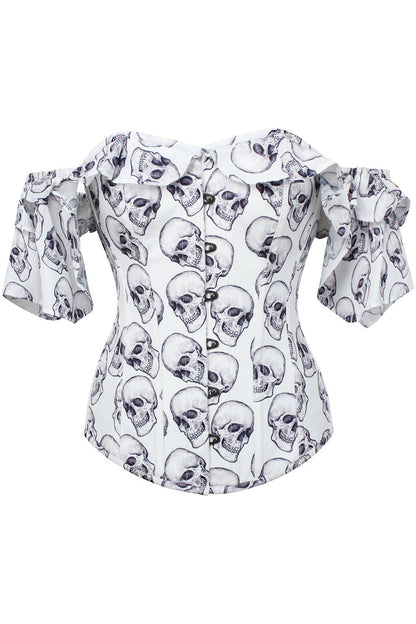 White Skull Dawnn Off Shoulder Overbust Corset