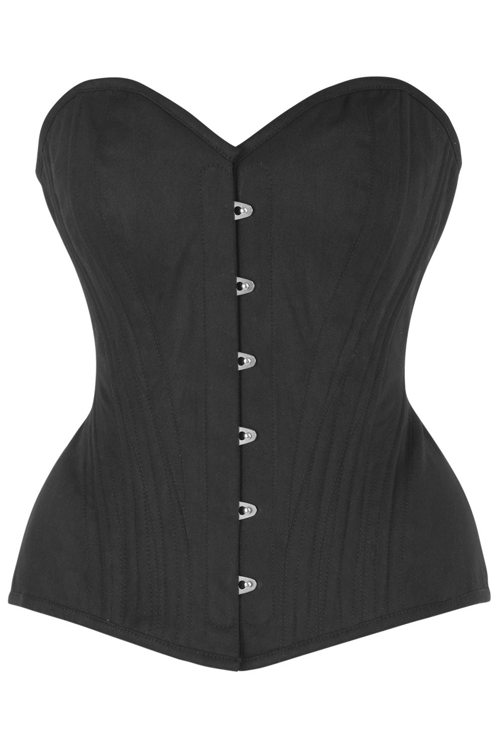 Midnight Black Novalee Overbust Cotton Steel Boned Corset