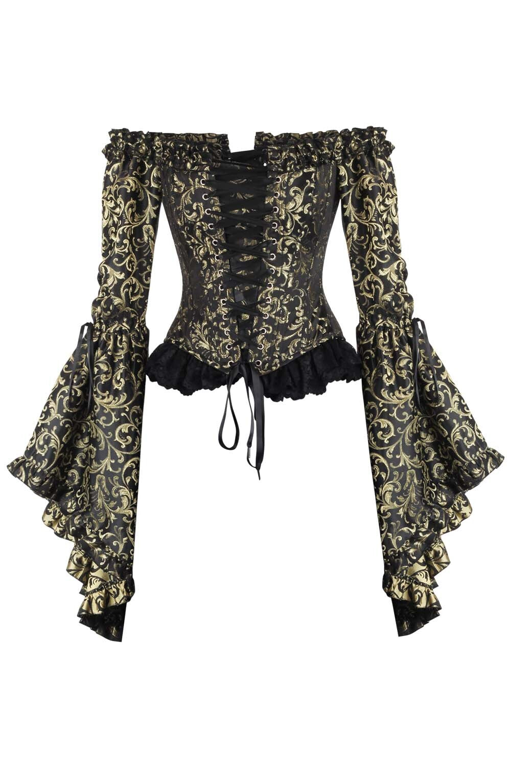 Black Gold Baroque Yumiko Overbust Corset