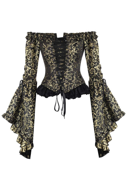 Black Gold Baroque Yumiko Overbust Corset