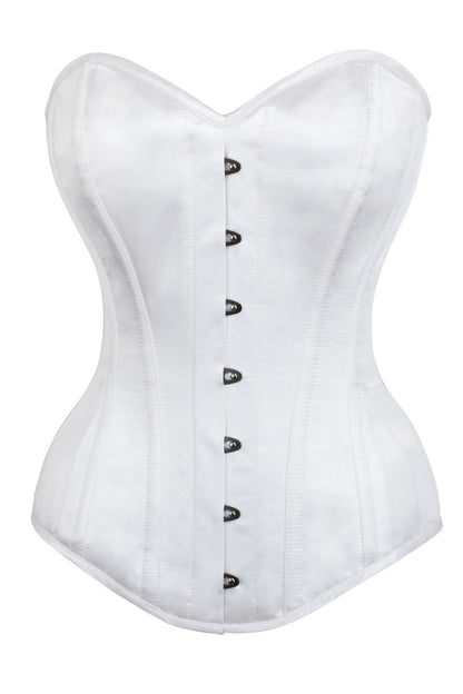 White Satin Cheray Overbust Corset