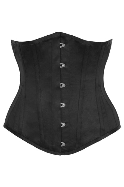 Midnight Black Satin Dannee Underbust Corset