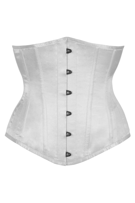 White Satin Dannee Underbust Steel Boned Corset