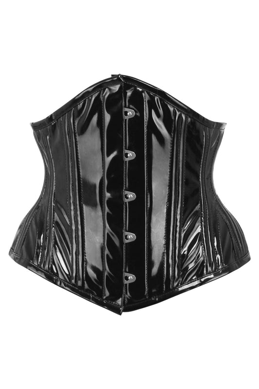 Brianna Midnight Black PVC Waist Training Corset