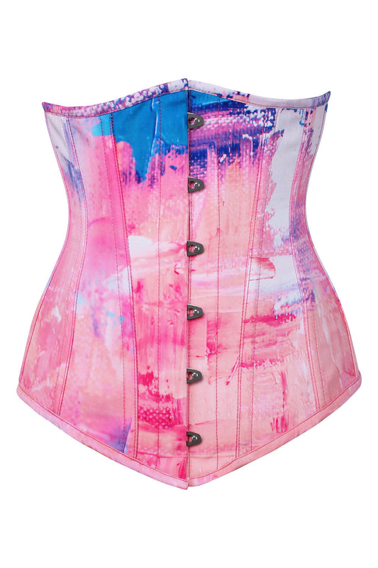 Aurora Watercolor Digital Printed Underbust Corset