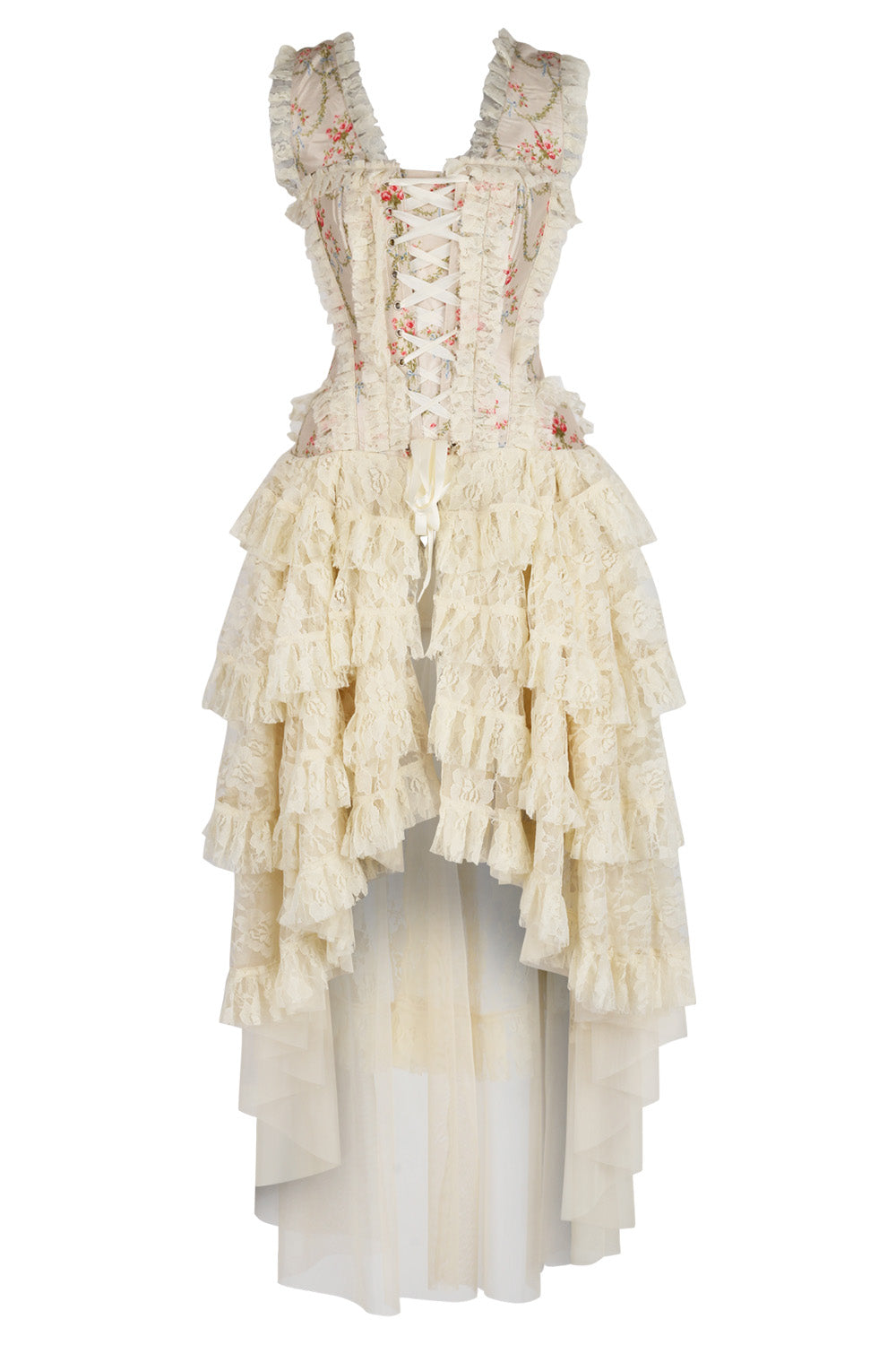 Ivory Floral Anastasia Rococo Corset Dress