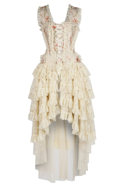 Ivory Floral Anastasia Rococo Corset Dress