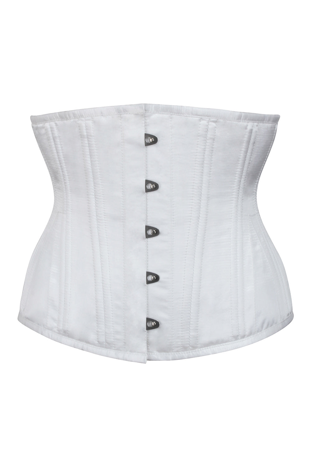 Shanedra White Satin Waist Training Steel Boned Corset