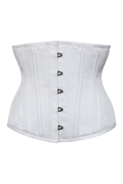 Shanedra White Satin Waist Training Steel Boned Corset