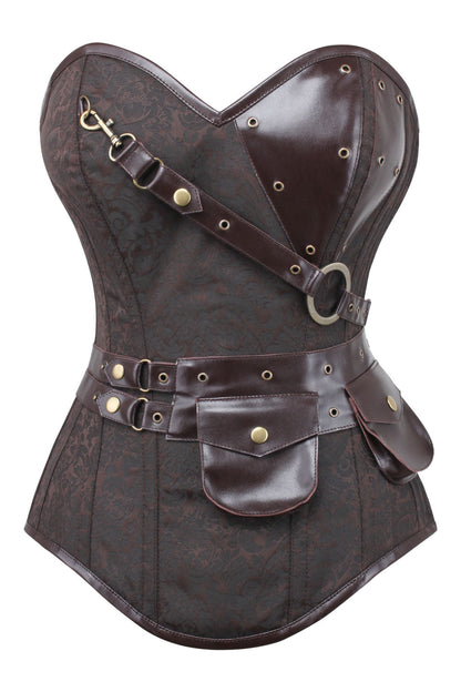 Brown Cheray Steampunk Overbust Corset