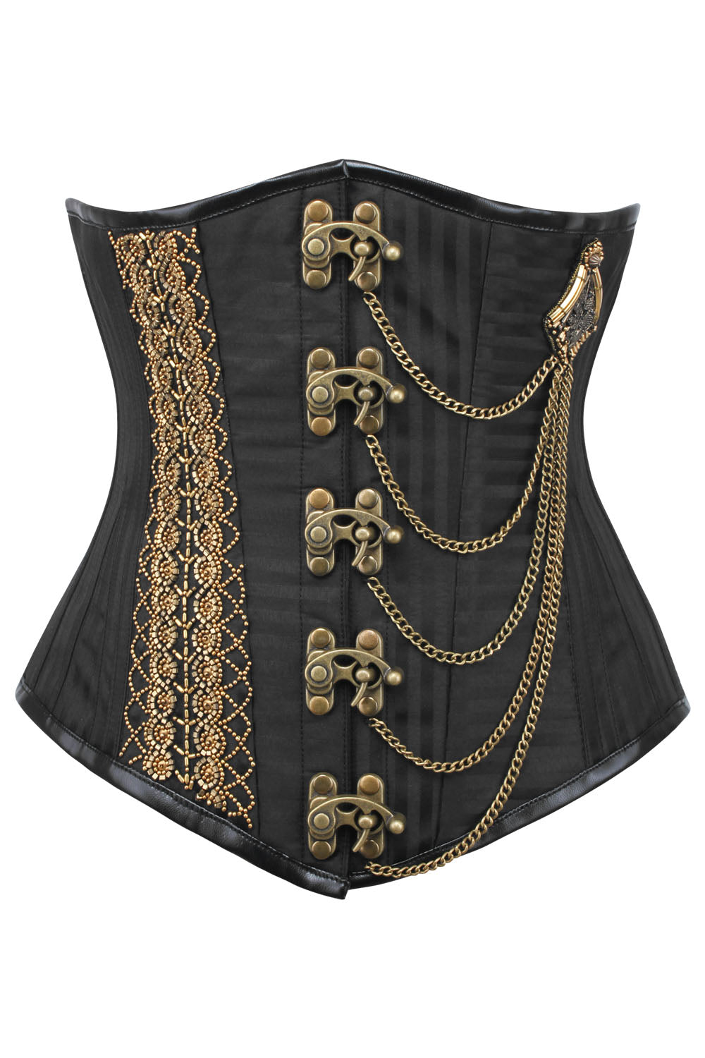 Midnight Black Dannee Underbust Embroidered Corset