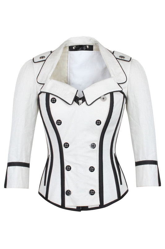 Ivory Tandra Steampunk Double Breasted Corset Jacket