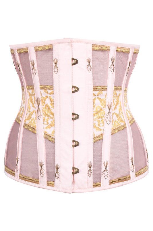 Blush Pink Lateisha Underbust Steel Boned Corset