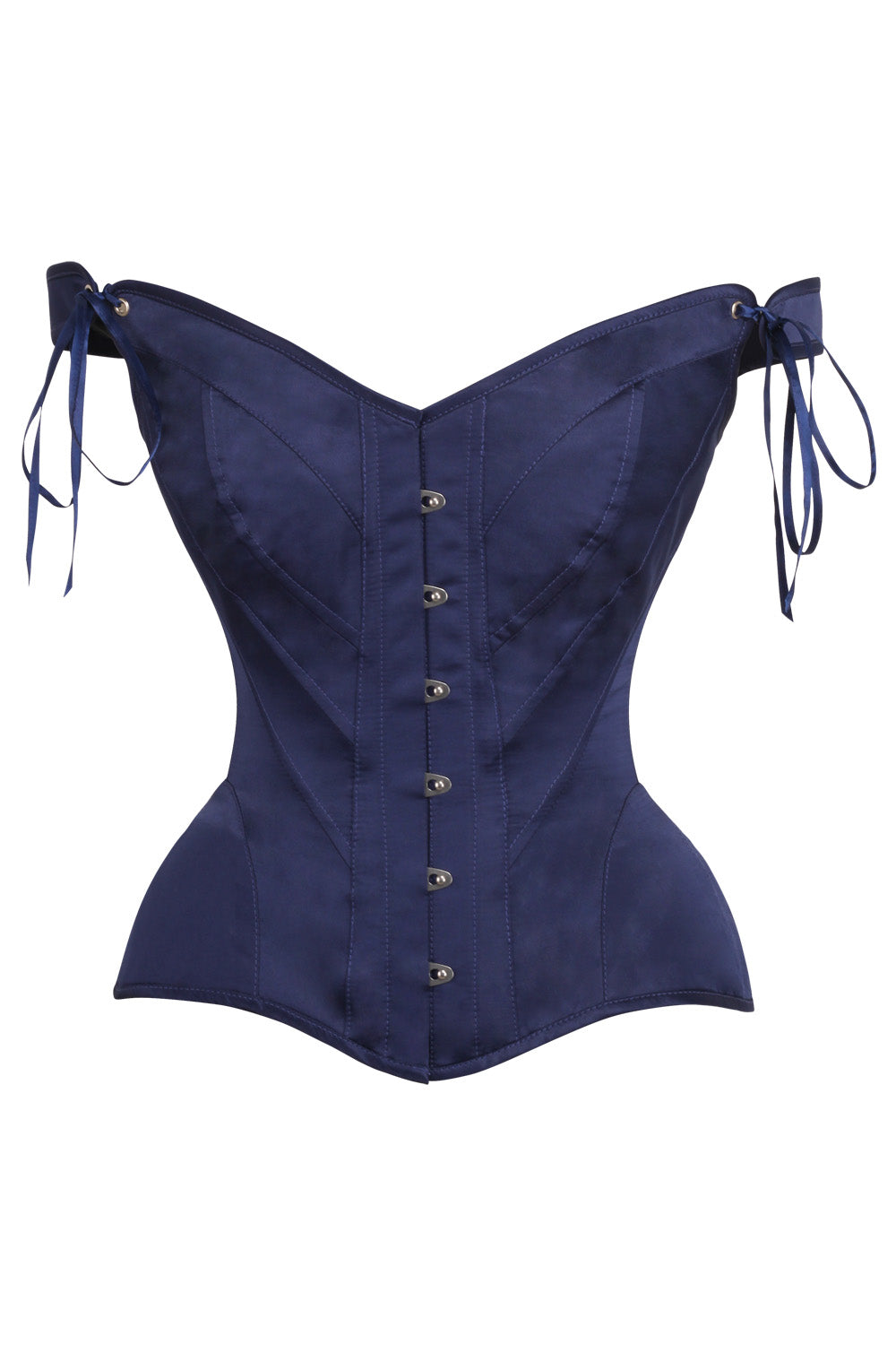 Navy Holliann Off-Shoulder Overbust Corset