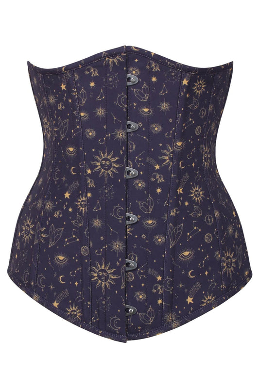 Midnight Celestial Jolissa Digital Print Underbust Corset