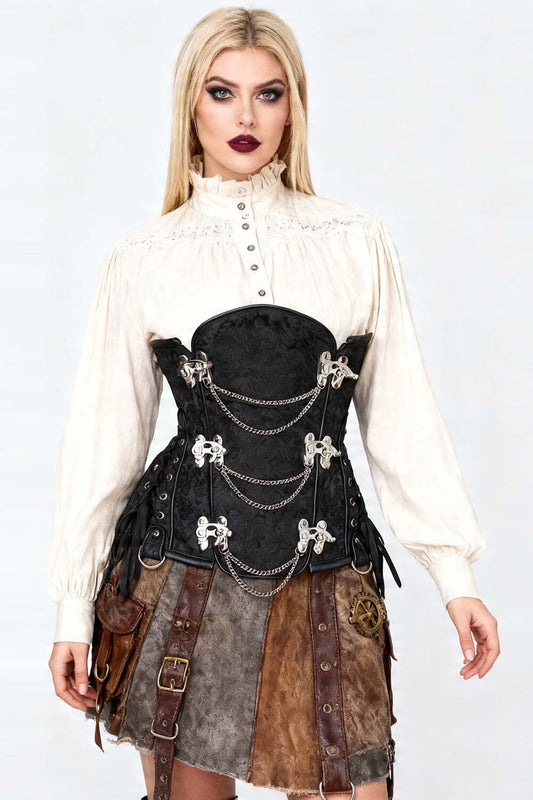 Midnight Black Yulia Underbust Corset