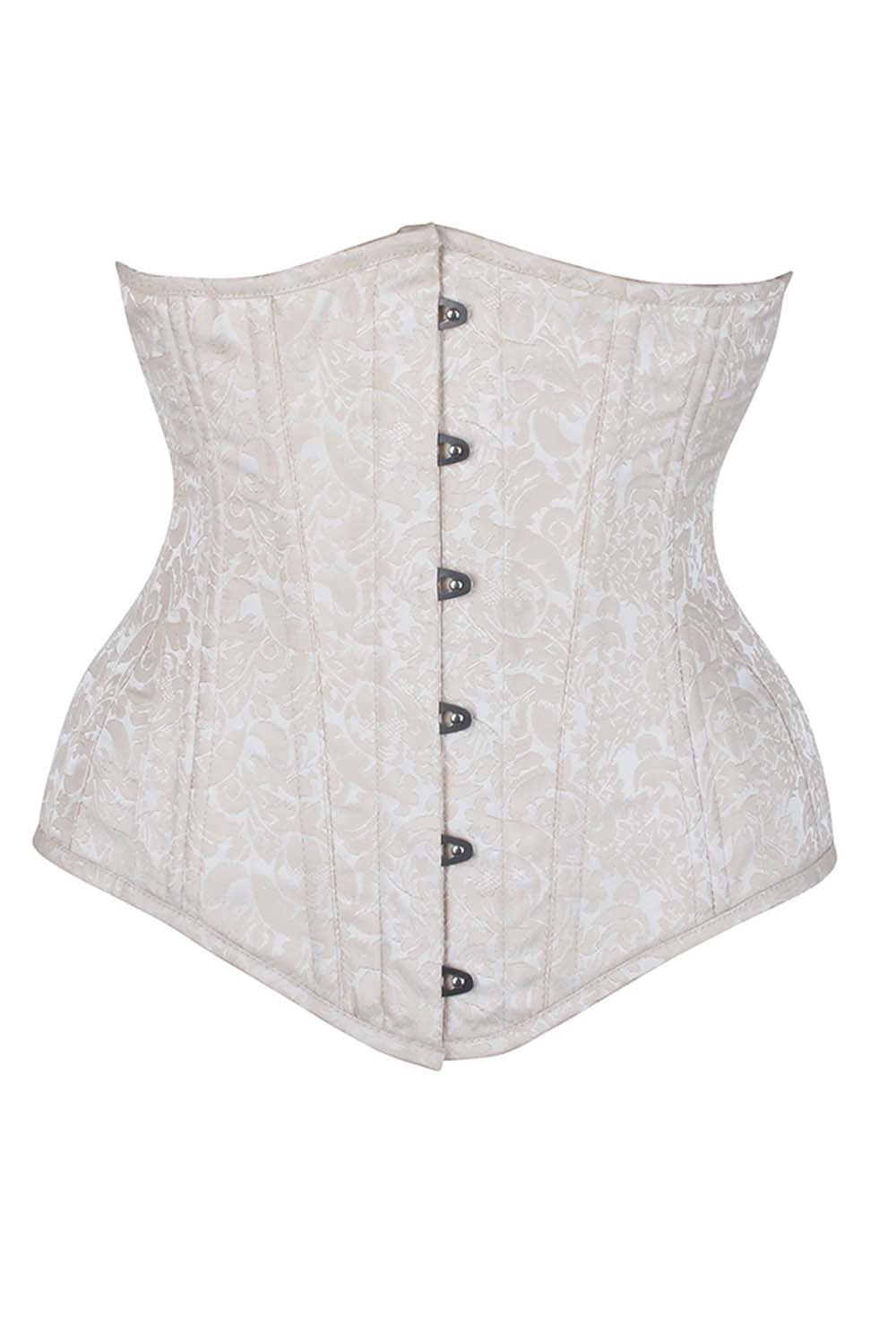 Dannee Ivory Brocade Overbust Waist Training Corset